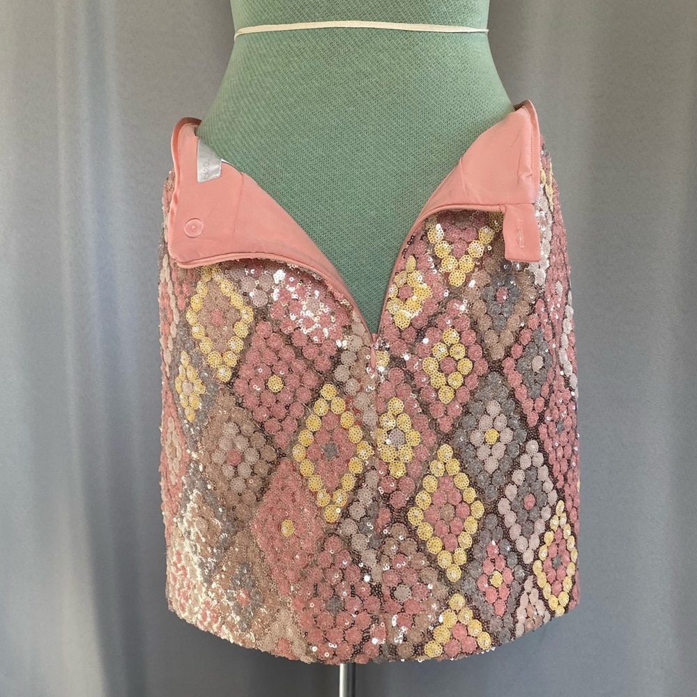 Nwot Caroline Constas Diamond Pattern Sequin Mini… - image 5